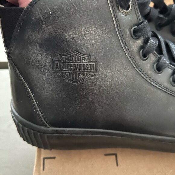 Harley Davidson leather hi tops M9 - Picture 8 of 11
